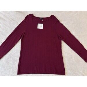 Orly Holiday Sweater Women Large Burgundy Wine Ladies Sparkle Accent Christmas
